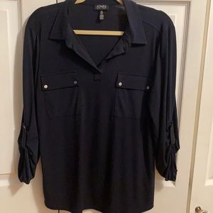 Gently used dark blue navy color collar shirt
